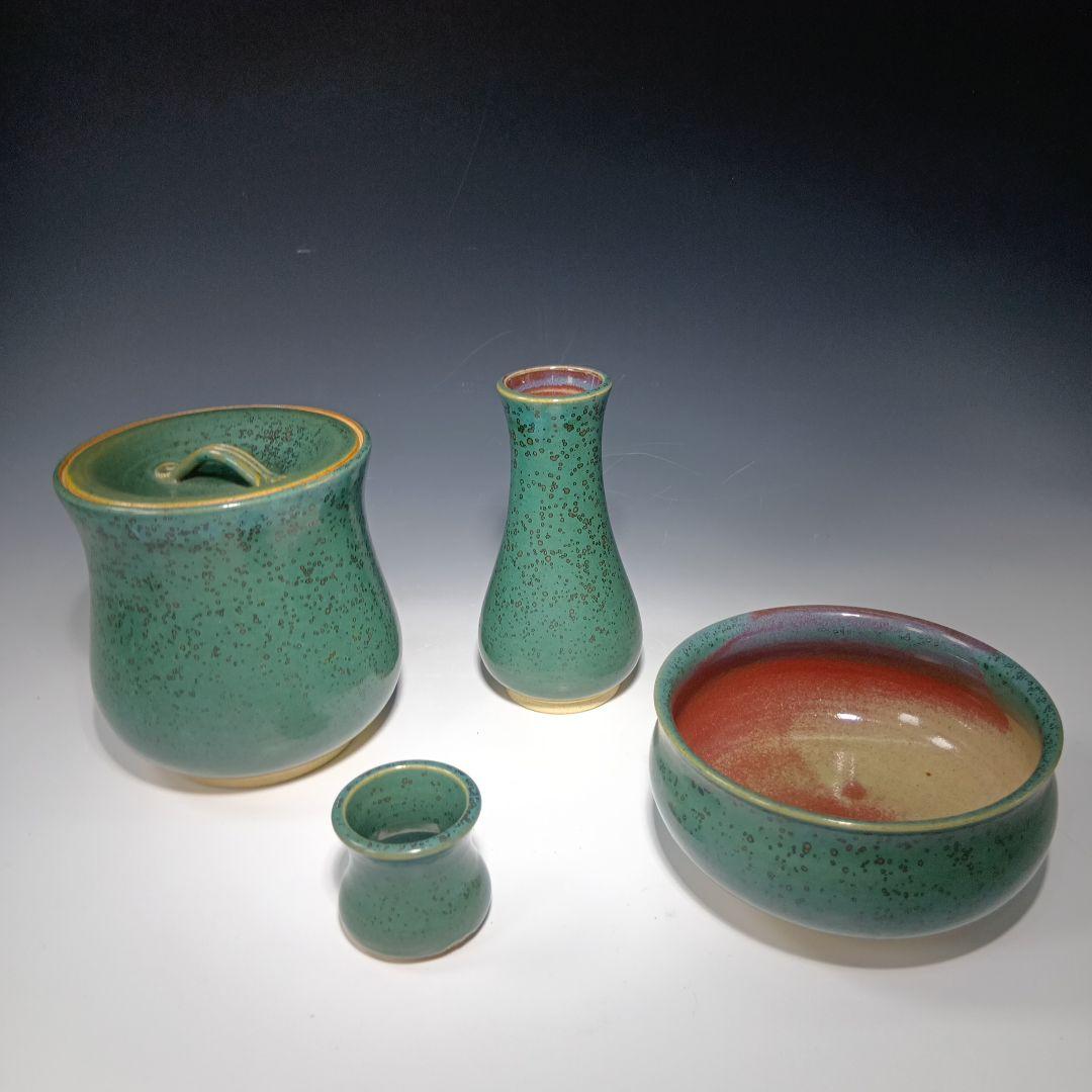 値下げ茶道具　上野焼　香春作　皆具一式