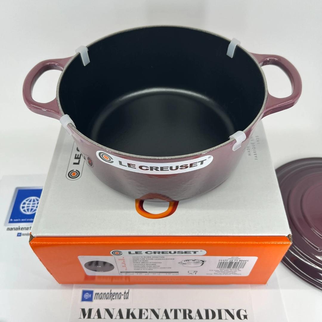 ル・クルーゼ　ココットロンド 22cm フィグ　ゴールドノブ　新品