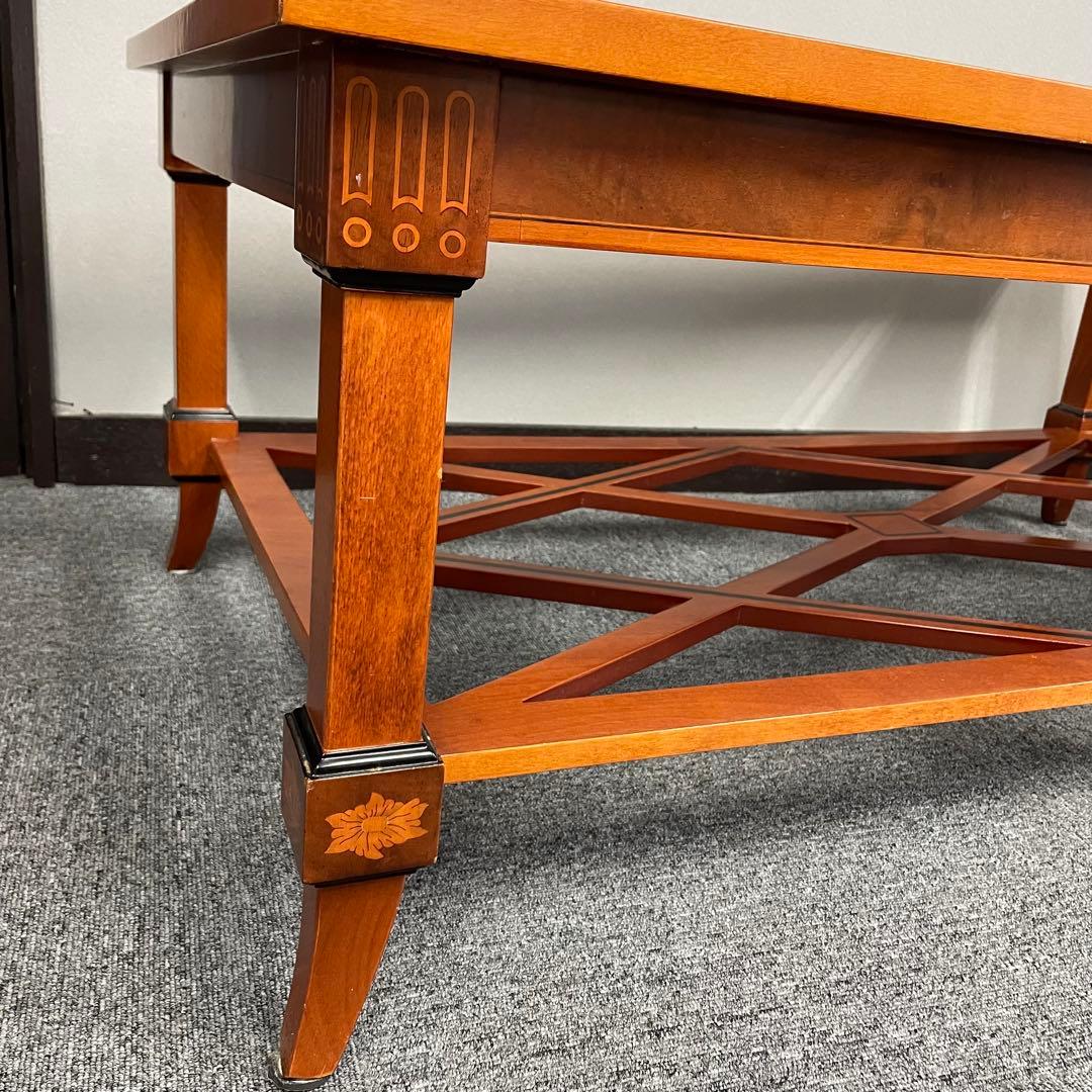 【手渡し希望】アンティーク　ガラステーブル　ローテーブル　輸入家具