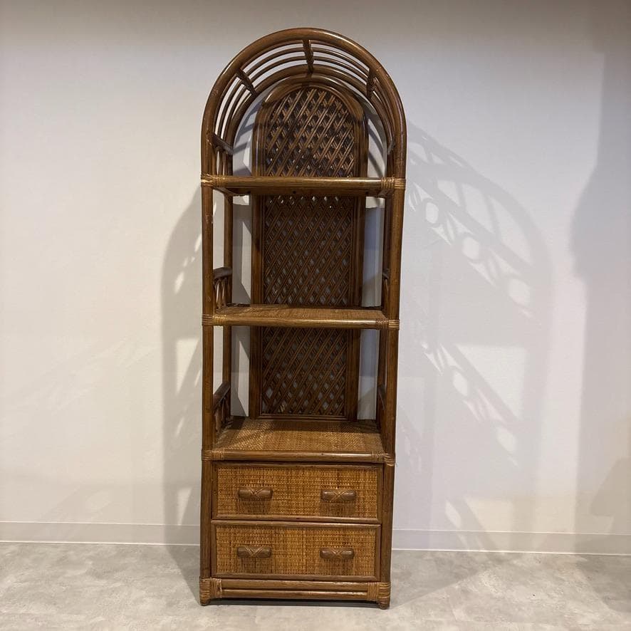 ラタン製アーチ型シェルフ