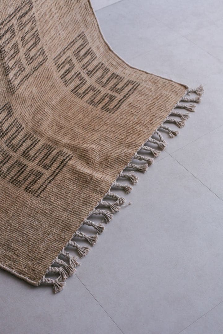 153×86 モロッコ　ベニワレン　新品　ウール　ブラウン　ベージュ