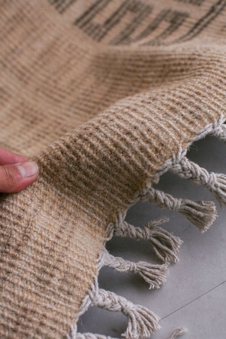 153×86 モロッコ　ベニワレン　新品　ウール　ブラウン　ベージュ