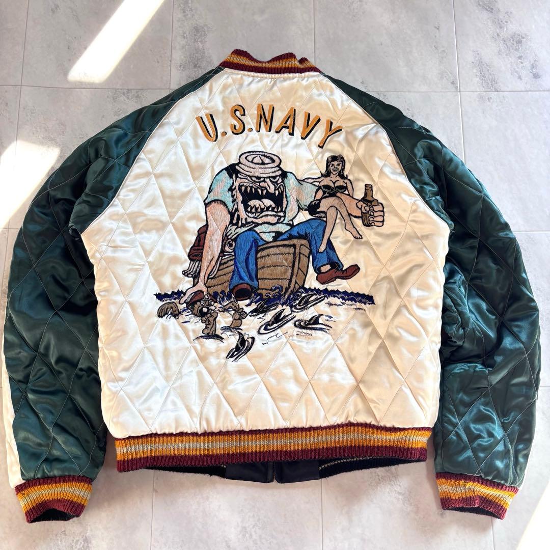 わ*き様 【入手困難】名作 東洋エンタープライズ 髑髏 スカジャン 中綿 リバー