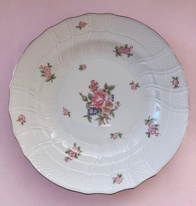 ヴィンテージ　ヘレンド　ブーケのディナープレート3枚セット　ブーケコルネリア