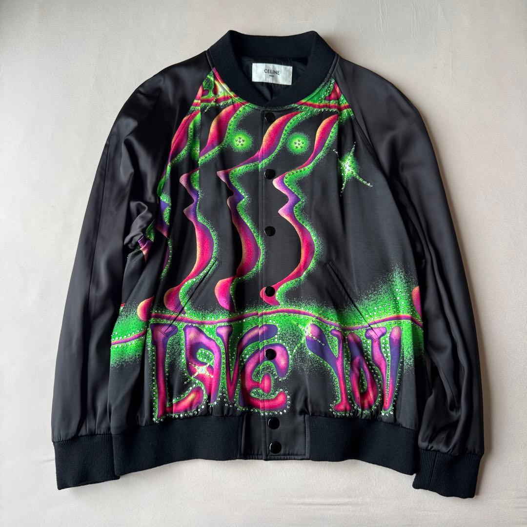 CELINE テディブルゾン コーチジャケット スタジャン　54 ブラック