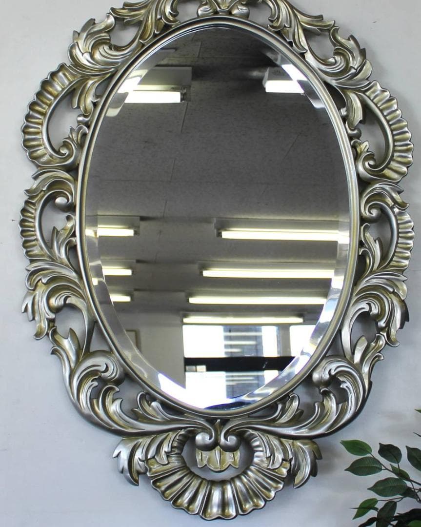 アンティーク　ミラー　ゴージャス　シルバー　ナイト　宮殿　鏡　ウォールミラー