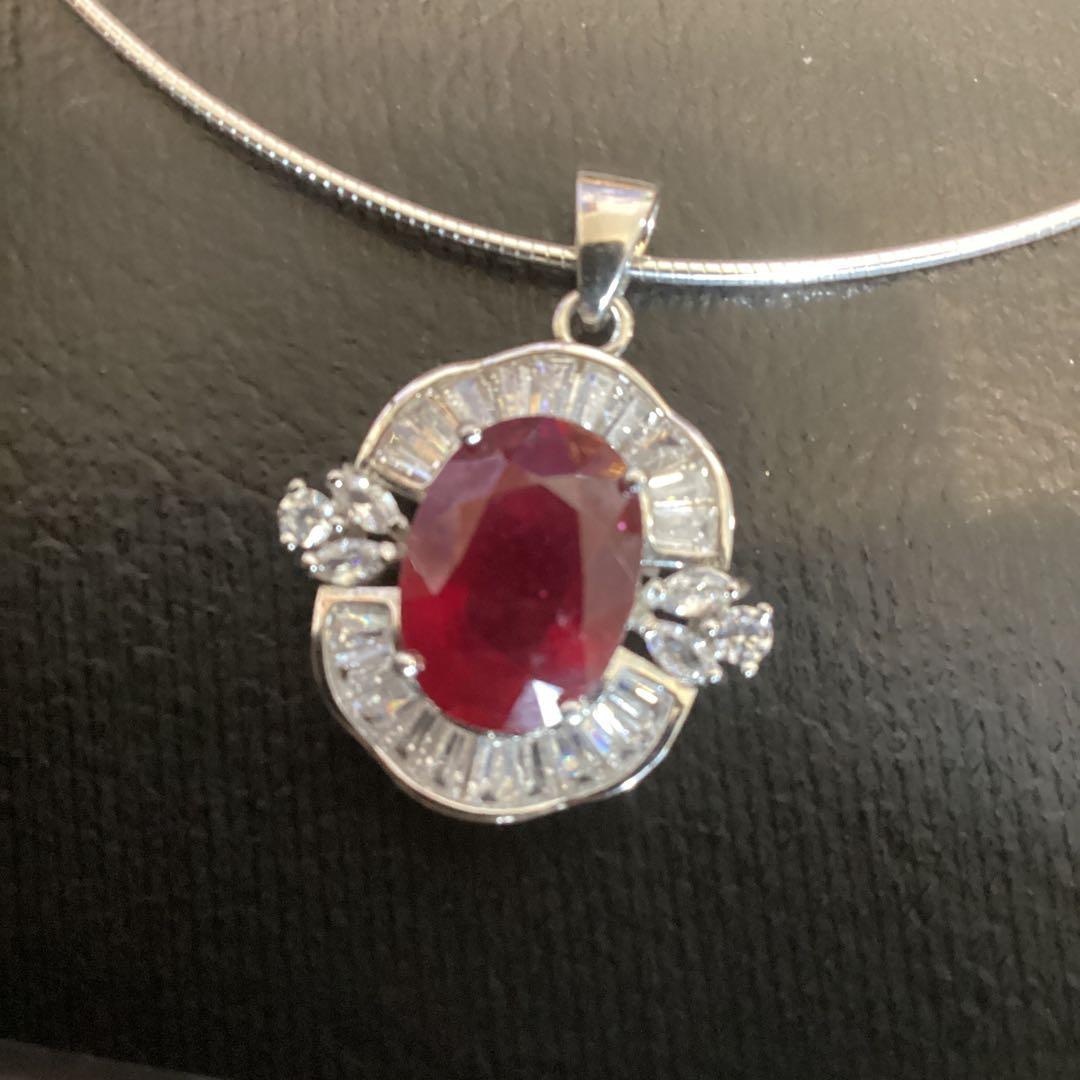 ど*☆様 天然石ルビーペンダントトップ&リングサイズ限定15号