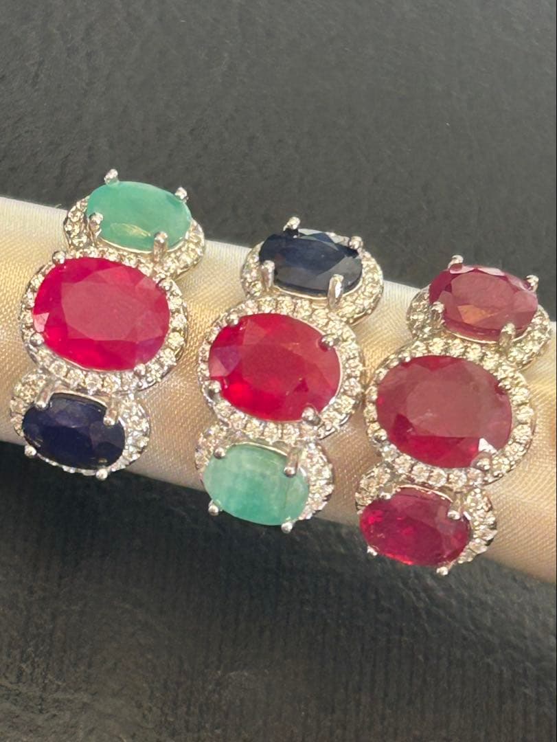 ど*☆様 天然石ルビーペンダントトップ&リングサイズ限定15号