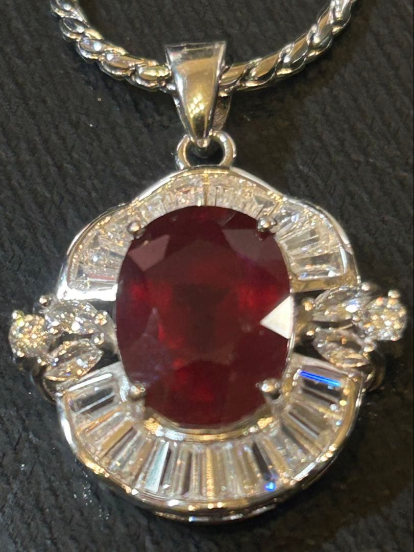 ど*☆様 天然石ルビーペンダントトップ&リングサイズ限定15号
