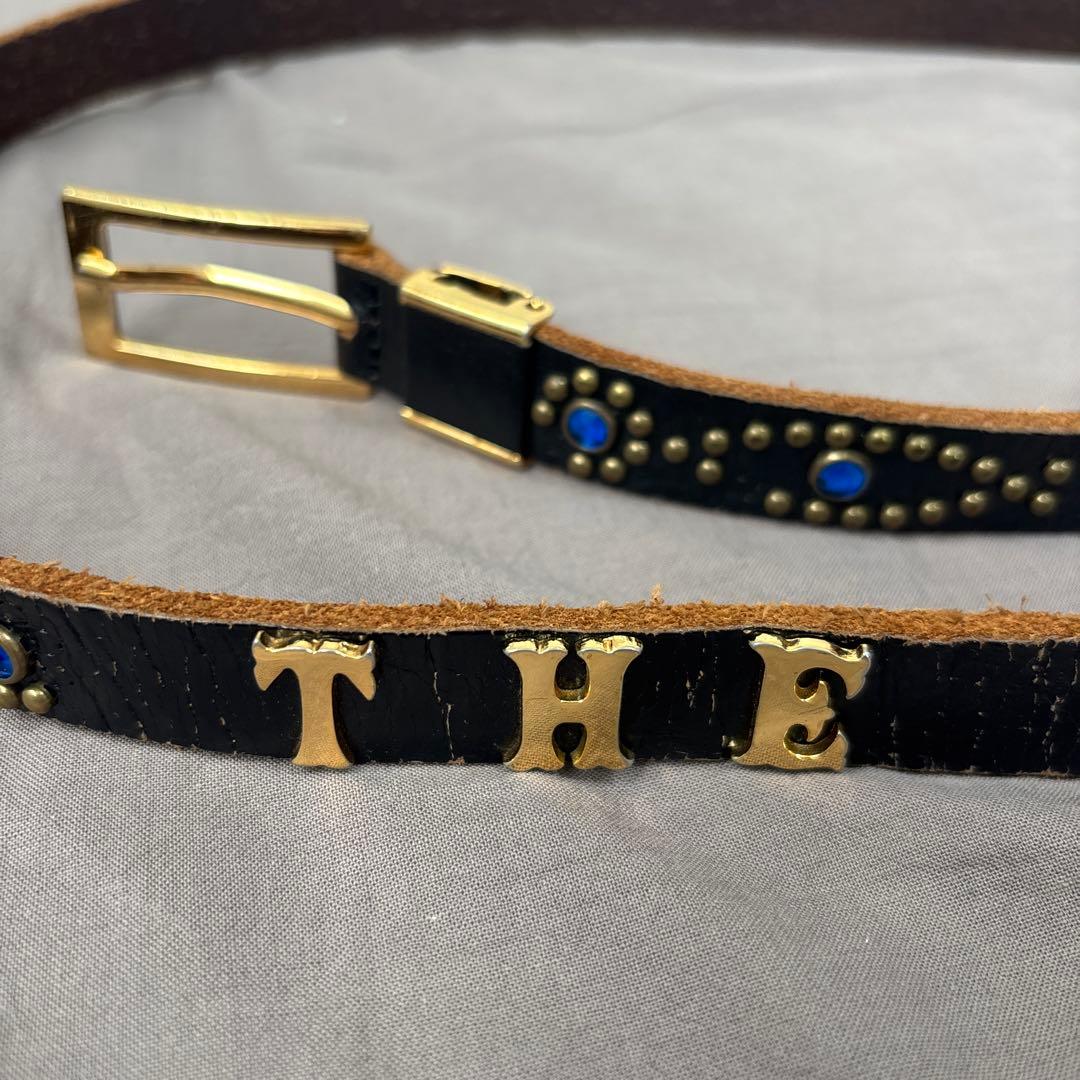 ナロースタッズレザーベルト　THE LEGEND ベルト 黒色 レザー