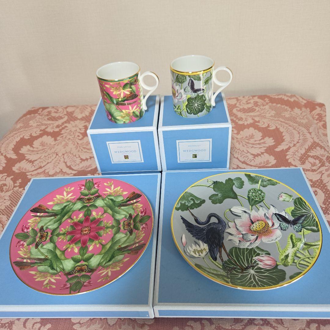  PINK ROTUS、WATERLIRY ２種のカップ&皿