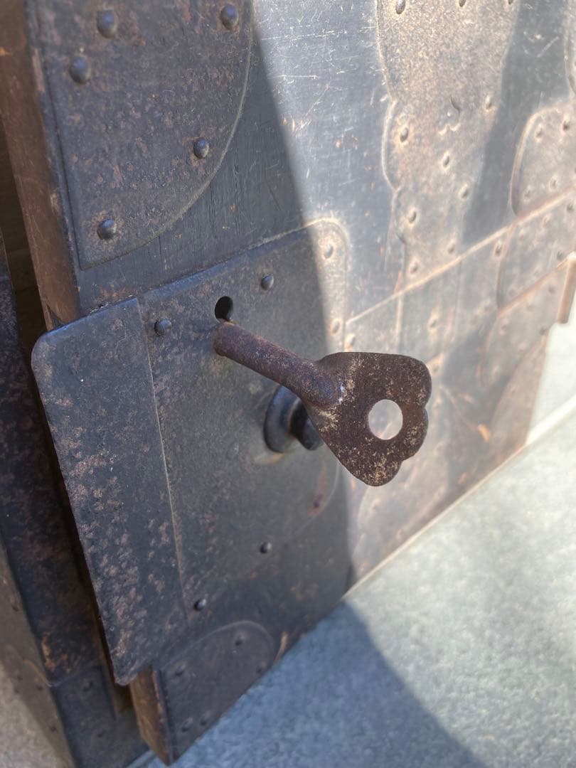 船箪笥　骨董品 古家具 木製箪笥 薬箱 薬箪笥 アンティーク【鍵付き】