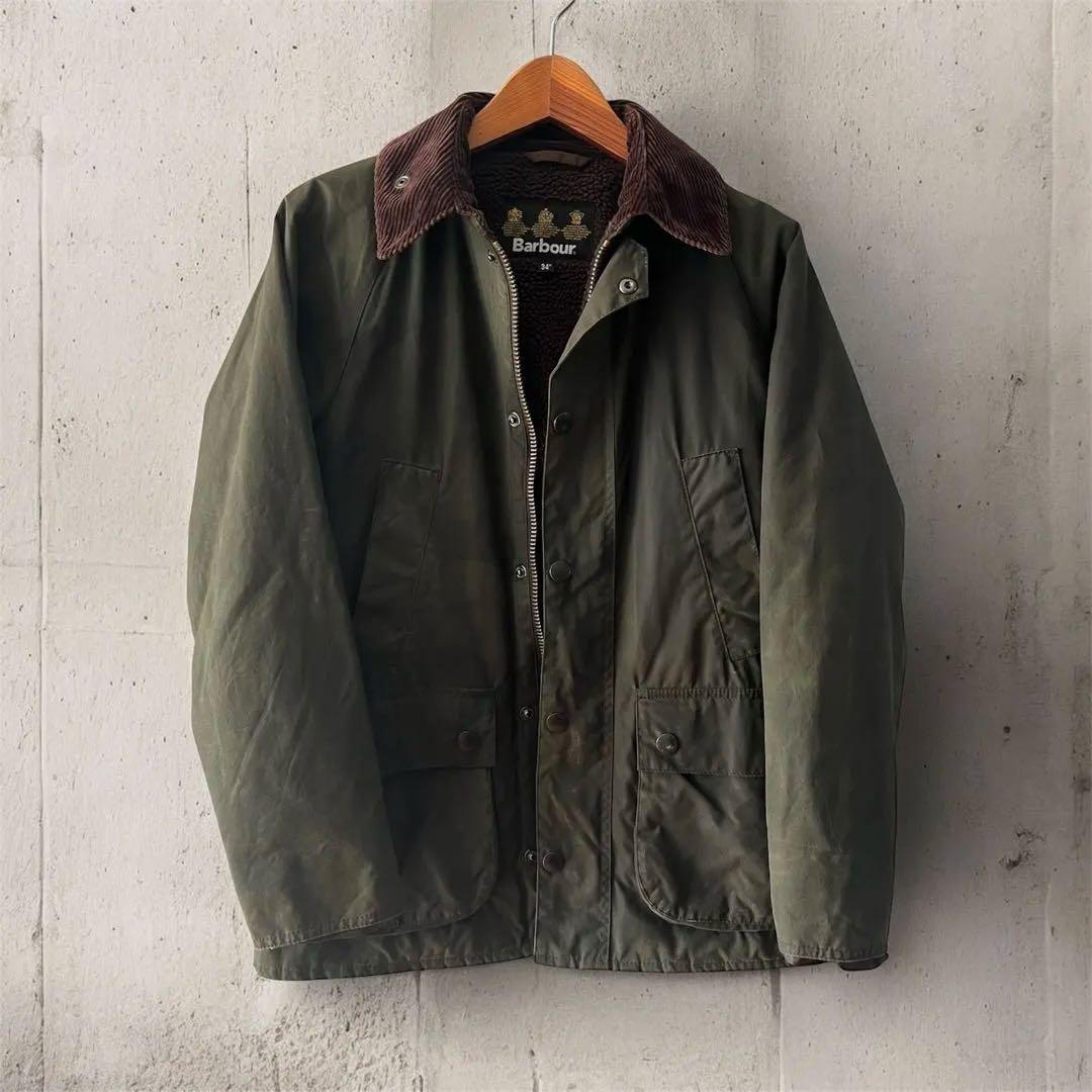 裏ボア 希少モデル Barbour BEDALE 34 Wax カーキ セージ