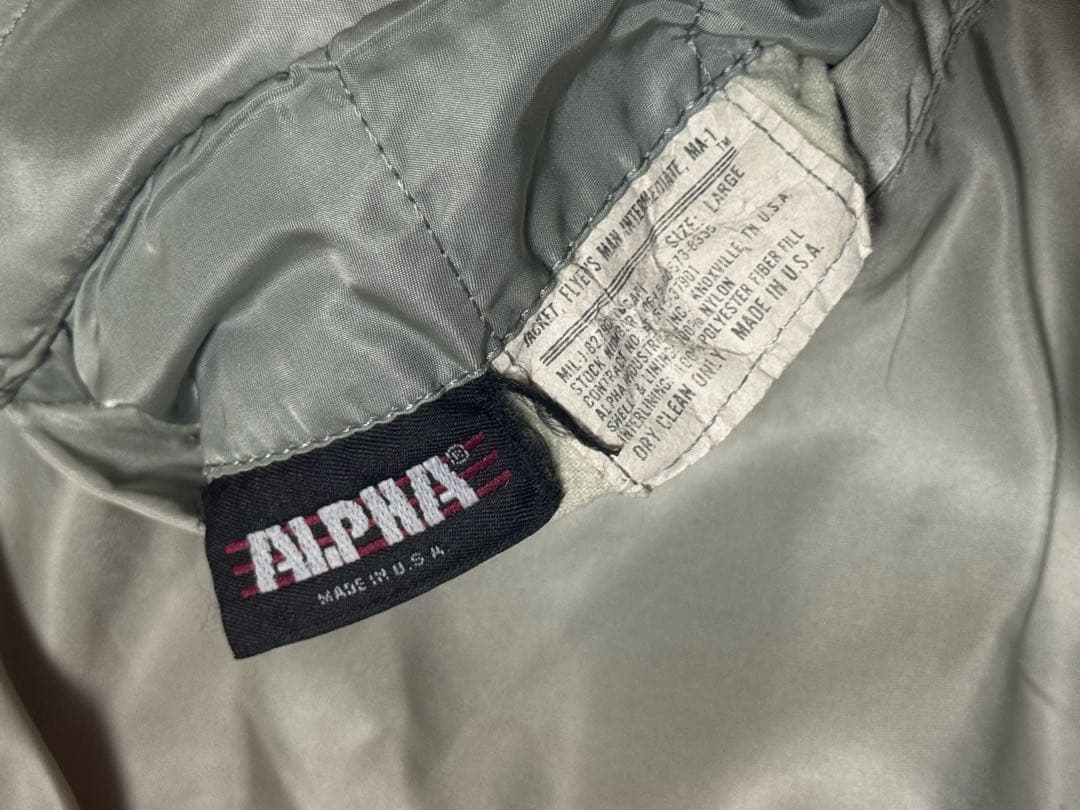 u*n様 80s旧タグ 希少 アルファ MA-1 フライトジャケット USA製