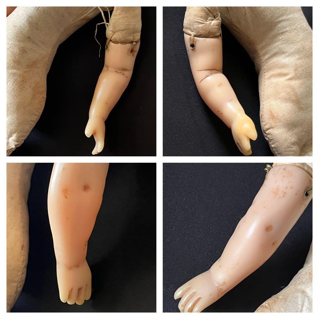 アンティーク英国製 希少ワックスドール 当時物ビスクドールレトロ人形ブロカント