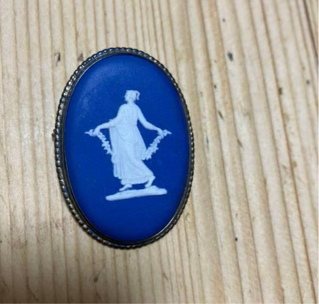ウェッジウッド　ジャスパー　メダリオン陶板　ブローチ付き