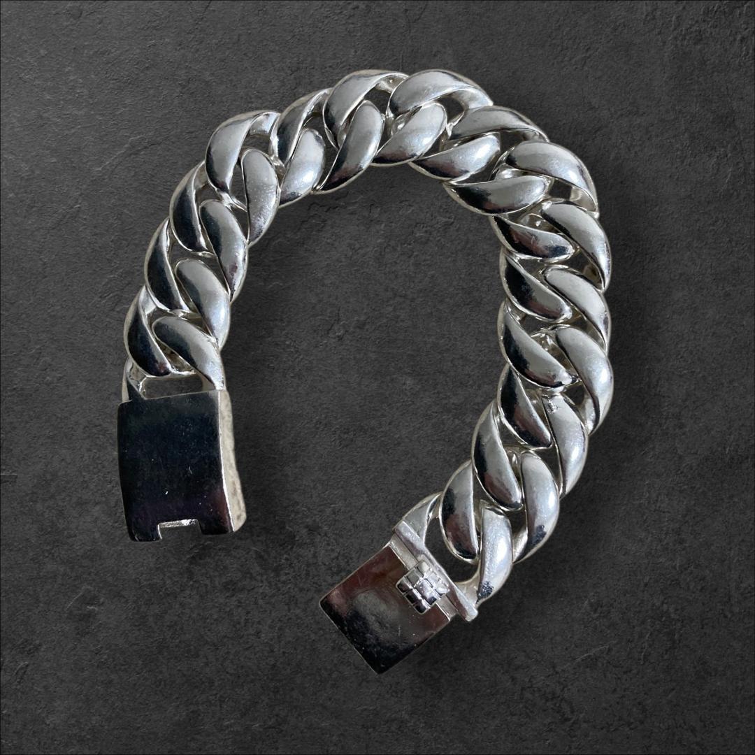 極太 喜平　ブレスレット　S925刻印　幅20mm 長さ21.5cm