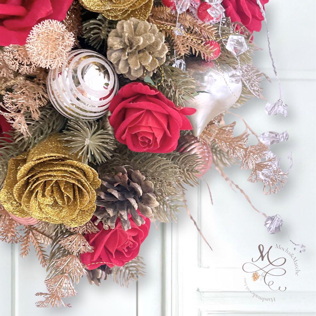 ラグジュアリークリスマススワッグ／冬の華やぐ大人のクリスマスリース ツリー