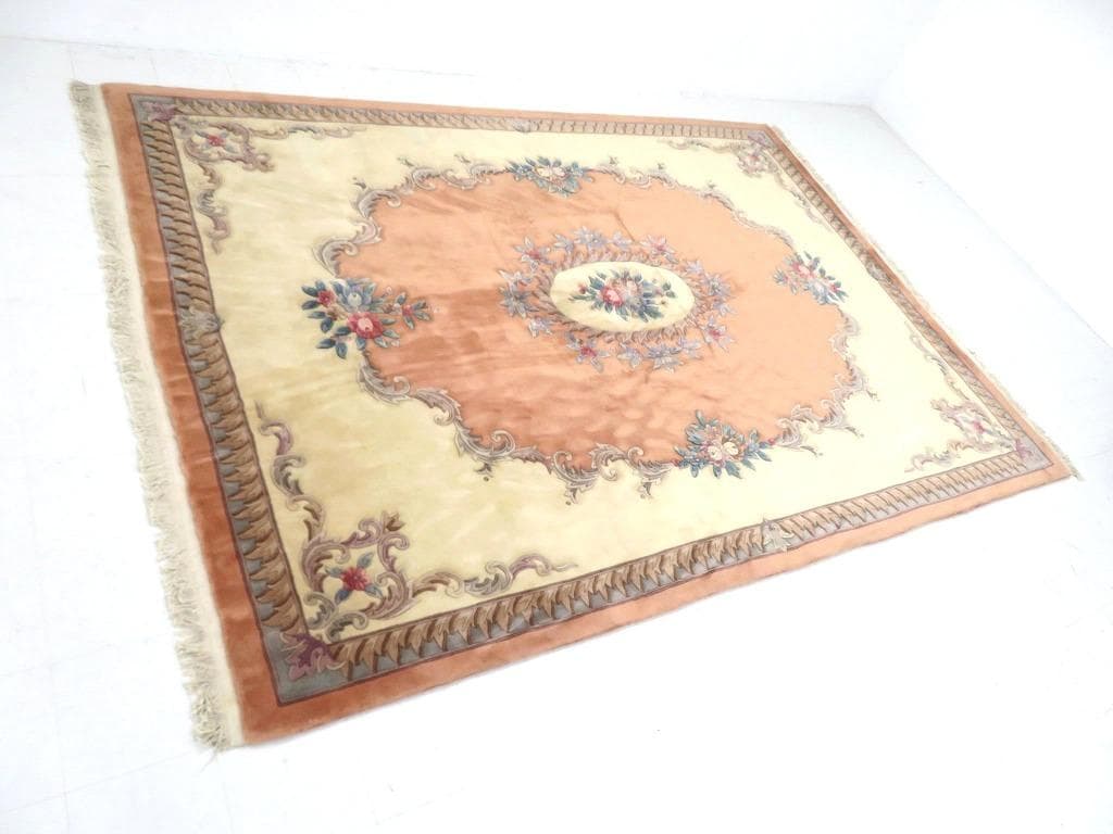 未使用品　中国段通　ウール　肉厚　大判　カーペット　絨毯　ラグ　和モダン