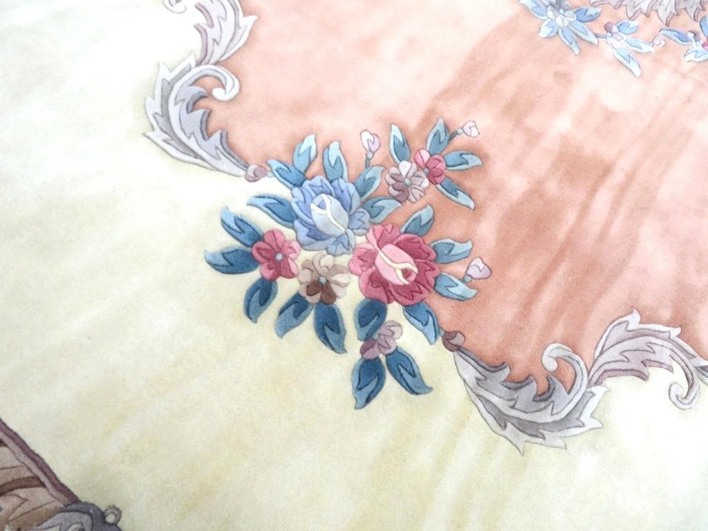 未使用品　中国段通　ウール　肉厚　大判　カーペット　絨毯　ラグ　和モダン