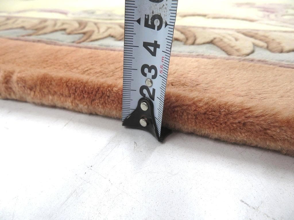 未使用品　中国段通　ウール　肉厚　大判　カーペット　絨毯　ラグ　和モダン