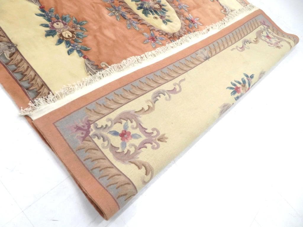 未使用品　中国段通　ウール　肉厚　大判　カーペット　絨毯　ラグ　和モダン