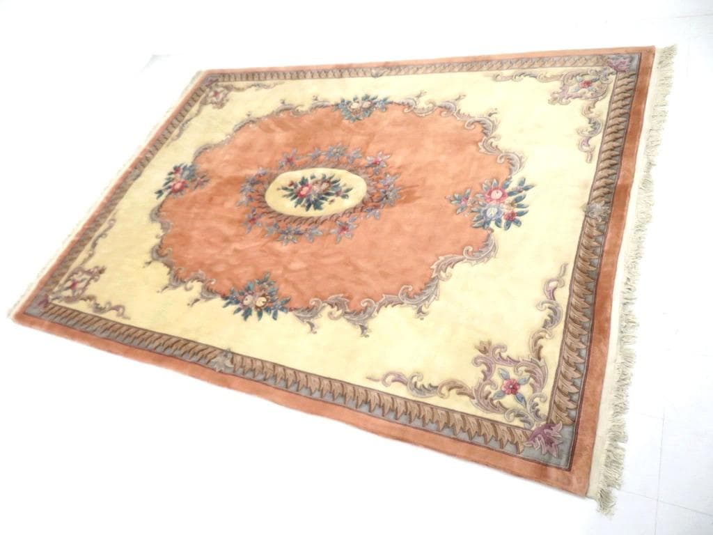 未使用品　中国段通　ウール　肉厚　大判　カーペット　絨毯　ラグ　和モダン