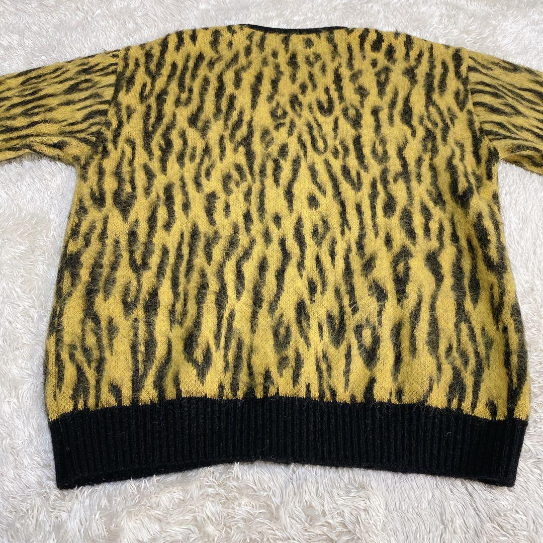 希少　完売品　ワコマリア　モヘア　カーディガン　レオパード　イエロー　Ｍ　メンズ