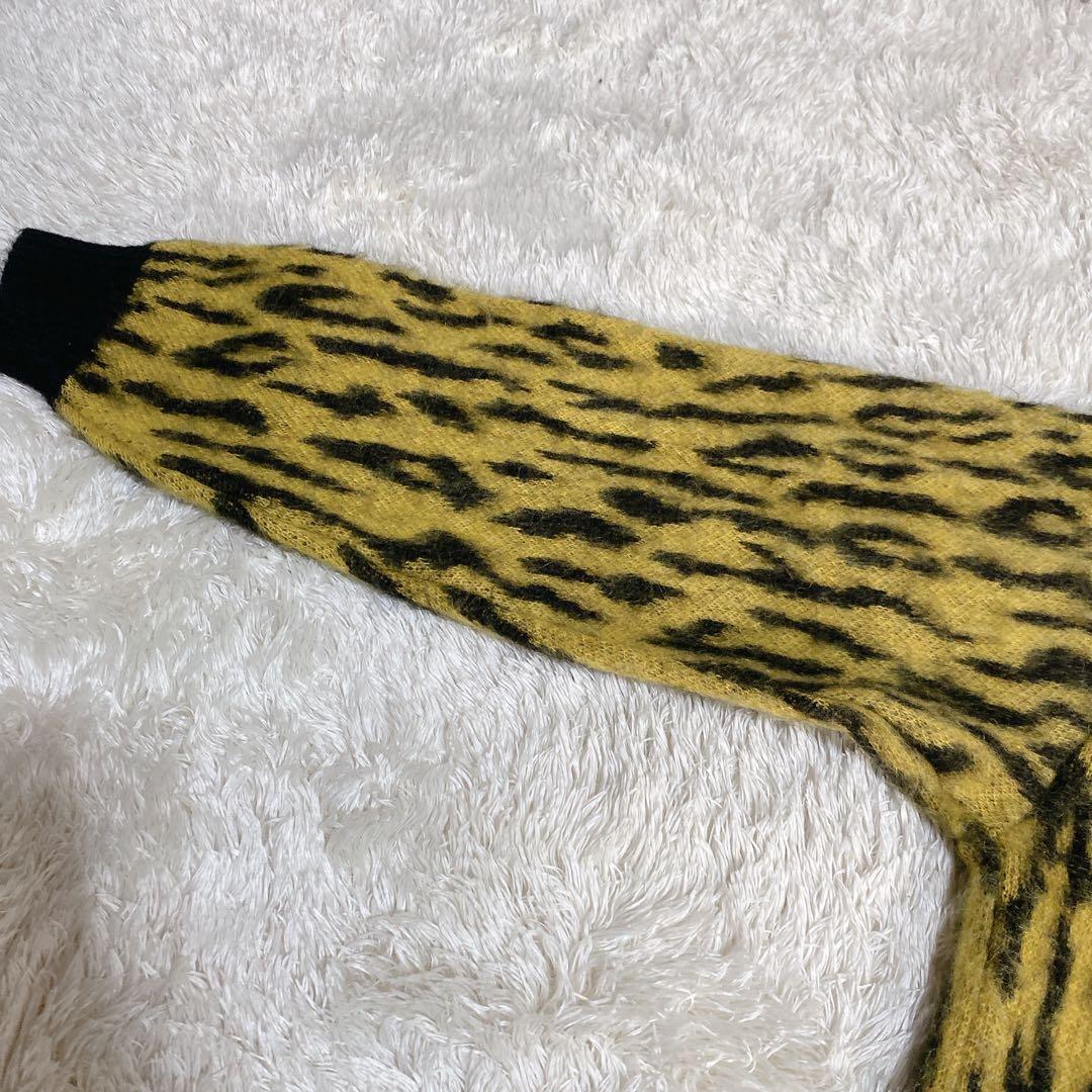 希少　完売品　ワコマリア　モヘア　カーディガン　レオパード　イエロー　Ｍ　メンズ