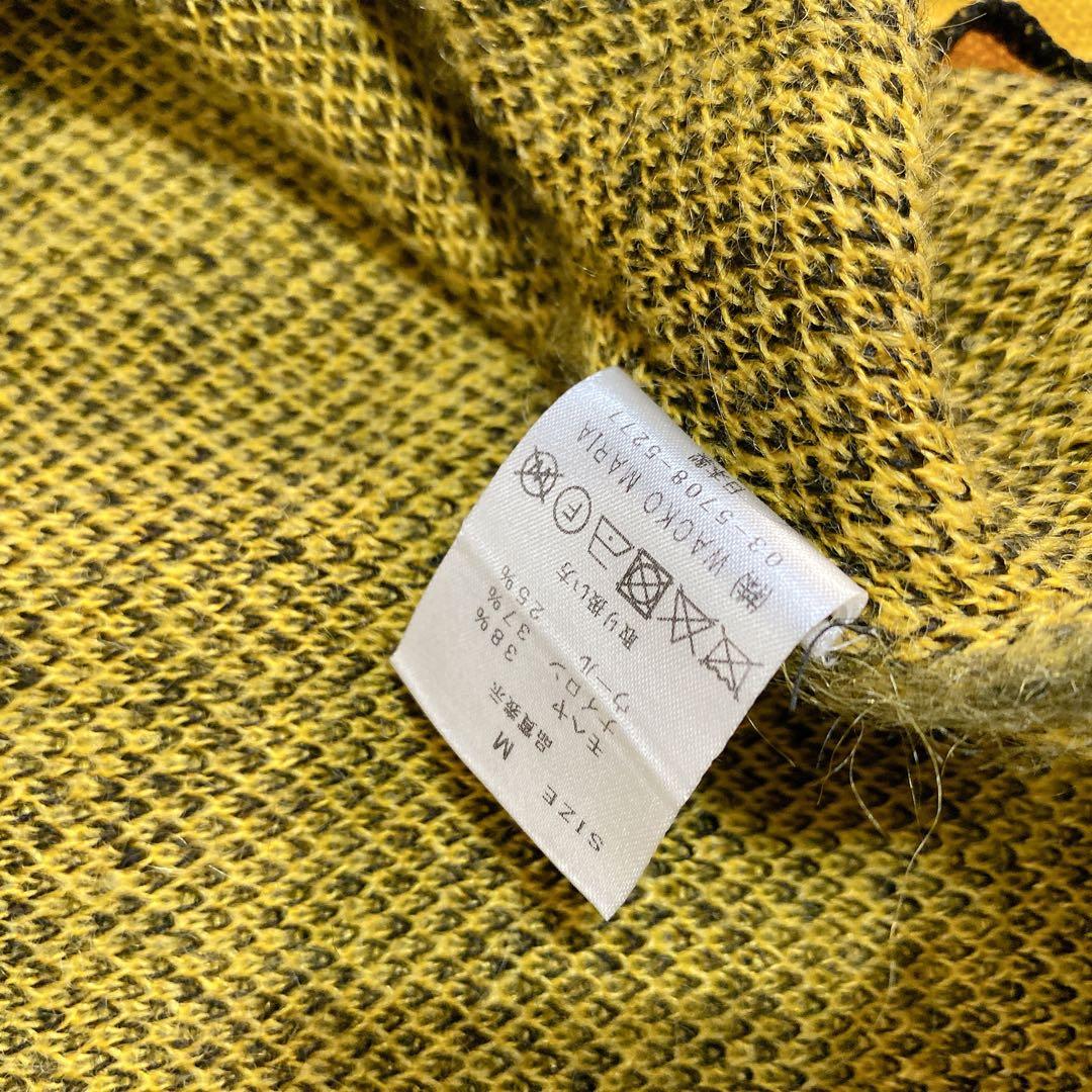 希少　完売品　ワコマリア　モヘア　カーディガン　レオパード　イエロー　Ｍ　メンズ
