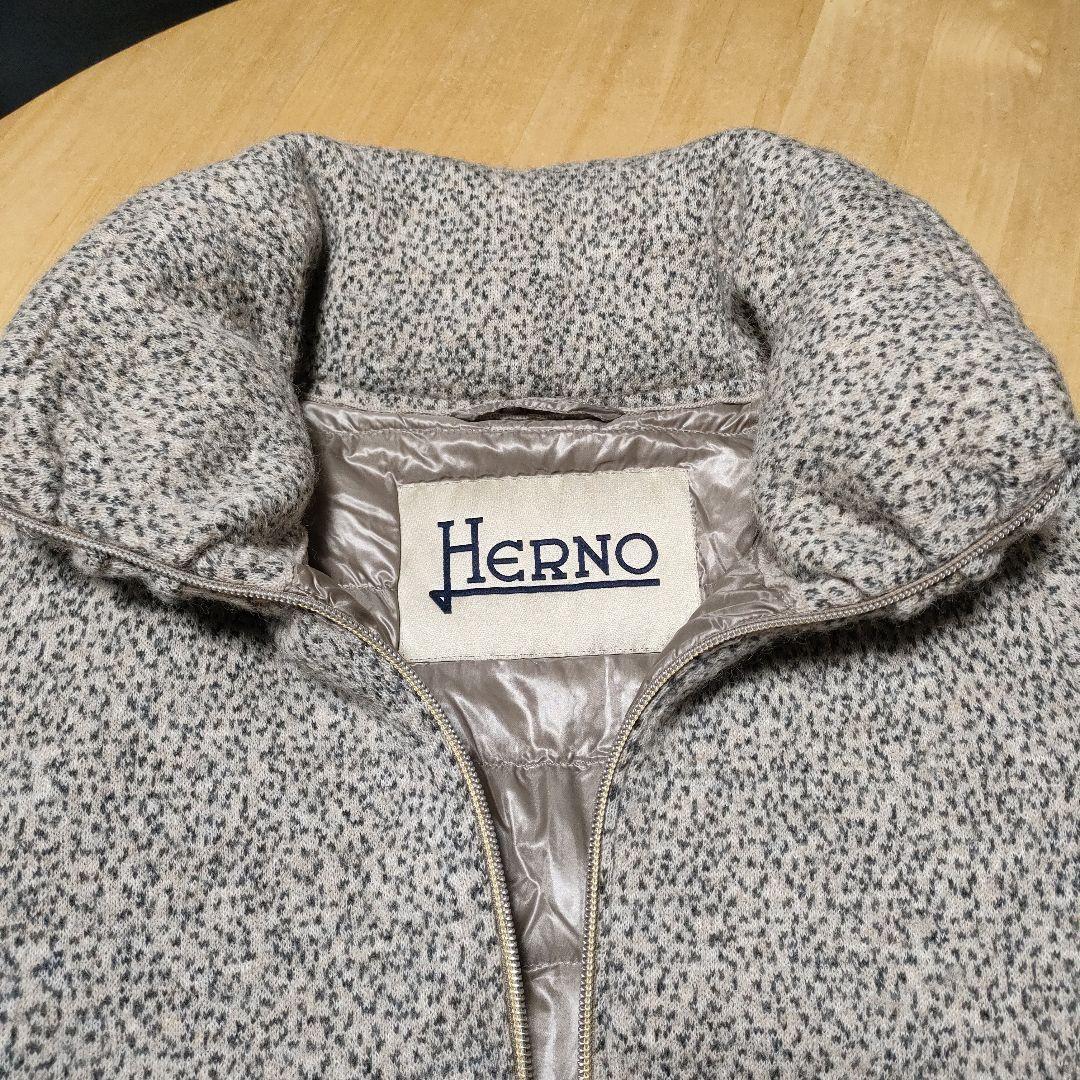 美品✨HERNO ヘルノ 素材切替 ウール　ダウンジャケット　40
