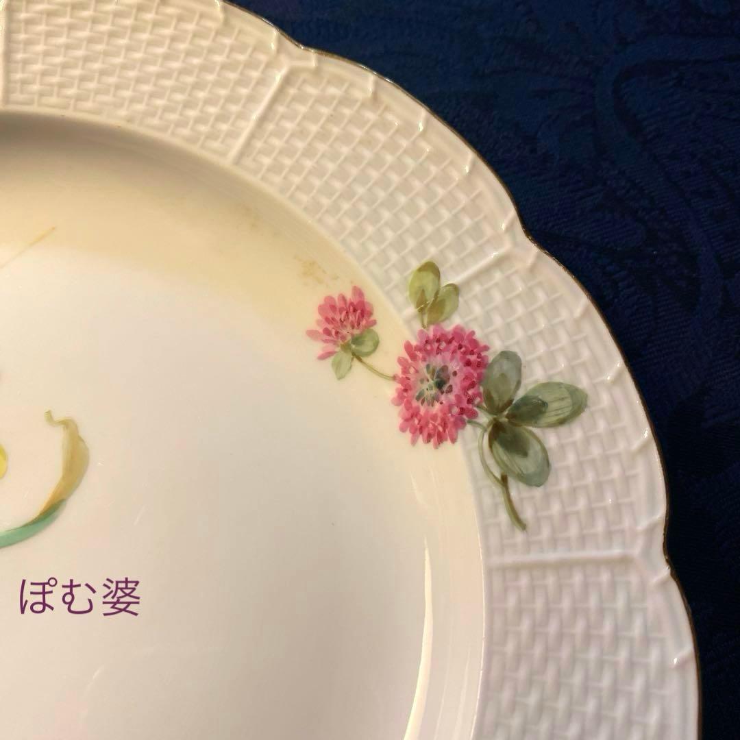 【古マイセン】印象主義 自然主義 ⑧／皿 プレート「花と蝶 」