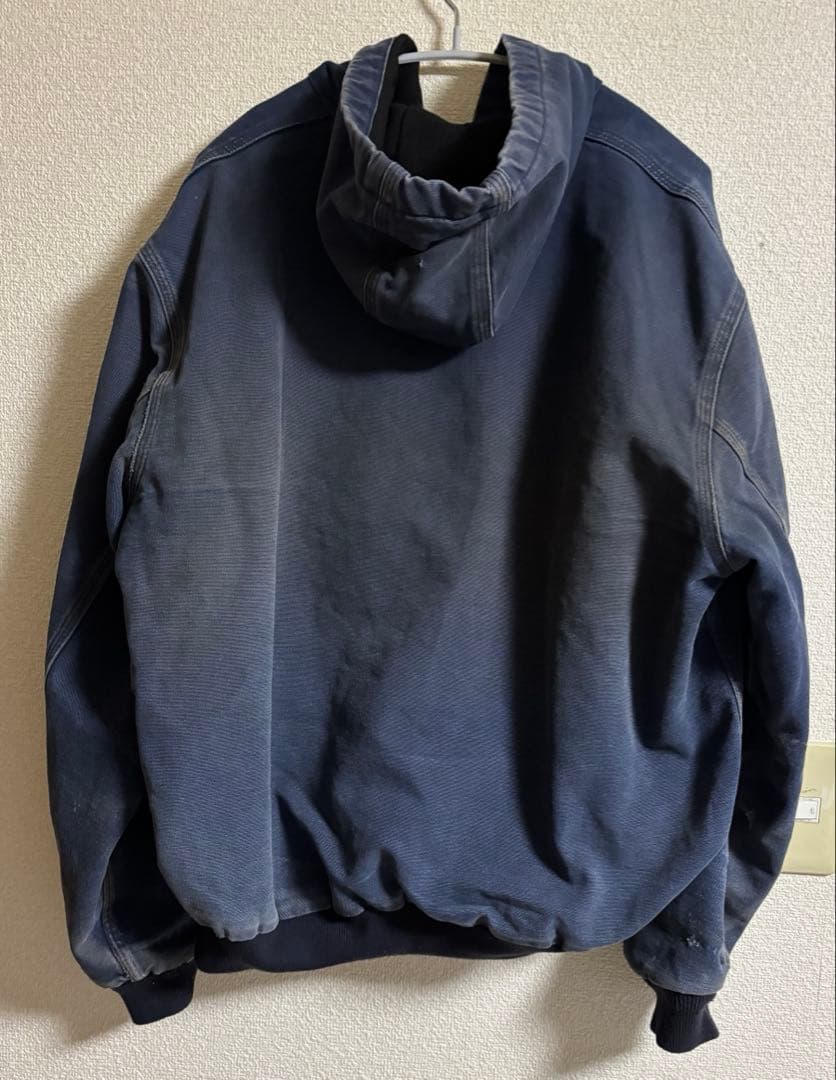 Carhartt アクティブジャケット ネイビー　フェード ボロ　USA製　L