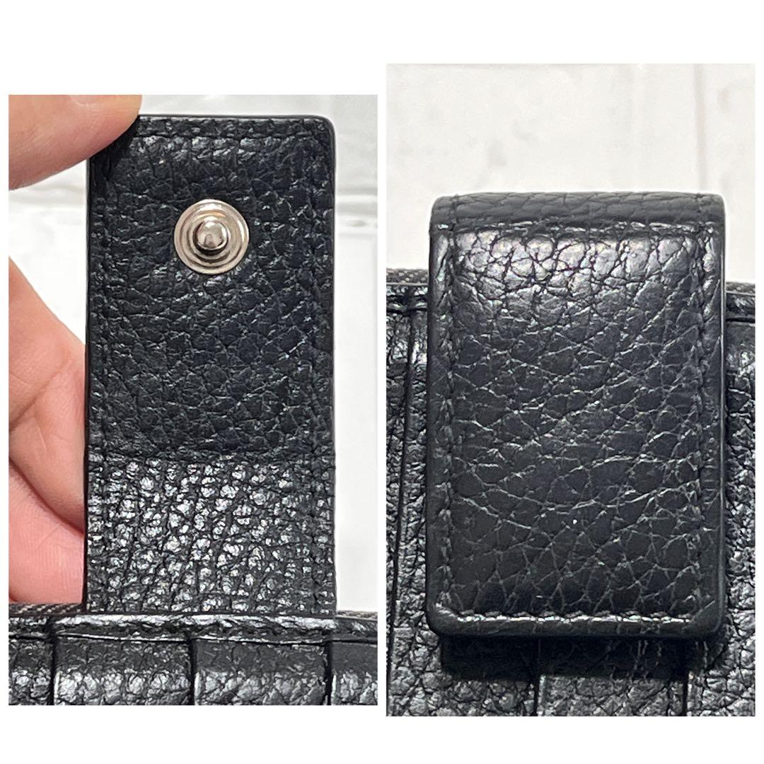 美品✨GUCCI 長財布　GGキャンバス レザー　ブラック　メンズ　Wホック