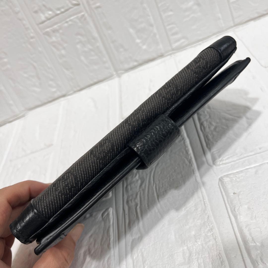 美品✨GUCCI 長財布　GGキャンバス レザー　ブラック　メンズ　Wホック