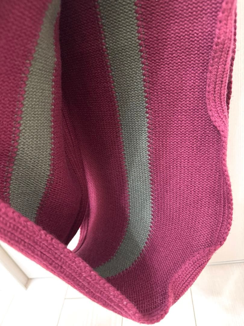 HERMES 100%カシミヤ マフラー バーガンディ/グレー