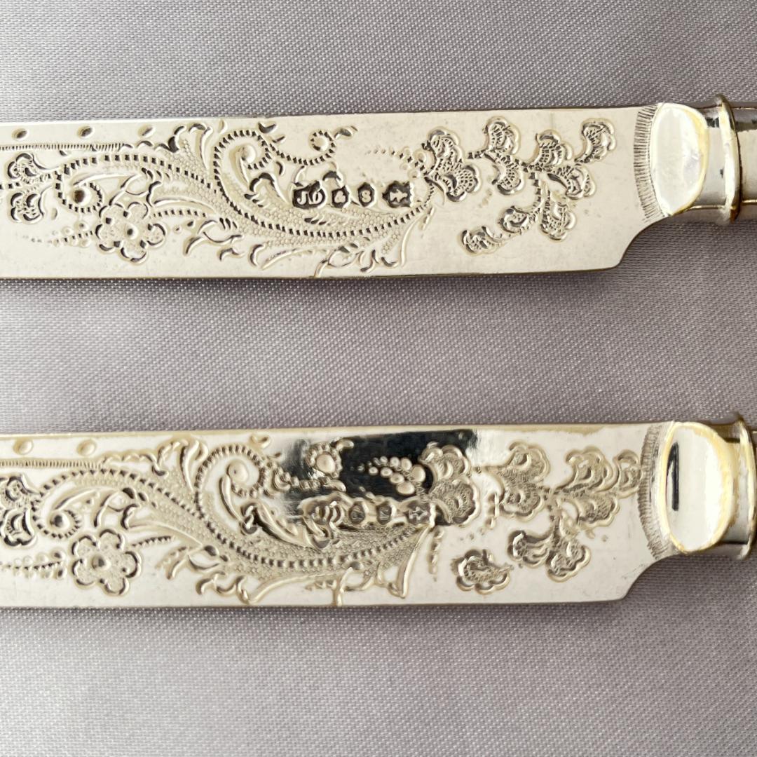 【James Deakin & Sons 】【純銀継手 / 白蝶貝】ティーナイフ