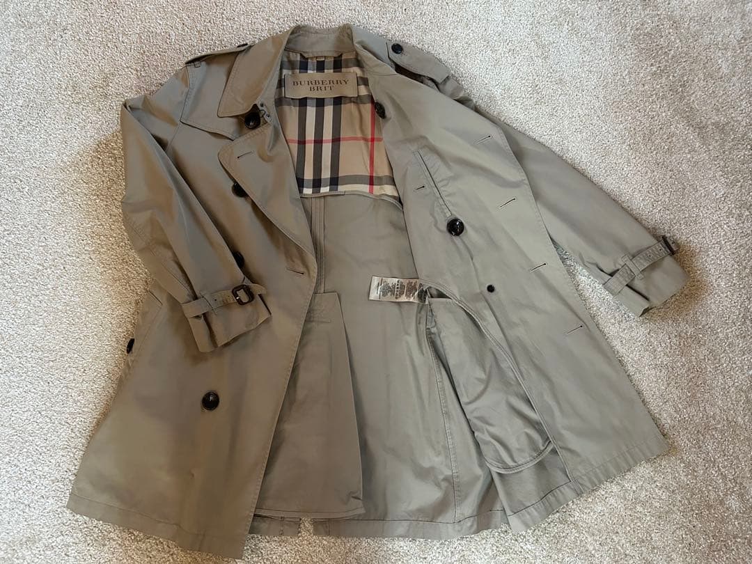【美品】Burberry Brit ベージュ トレンチコート メンズ サイズ:L