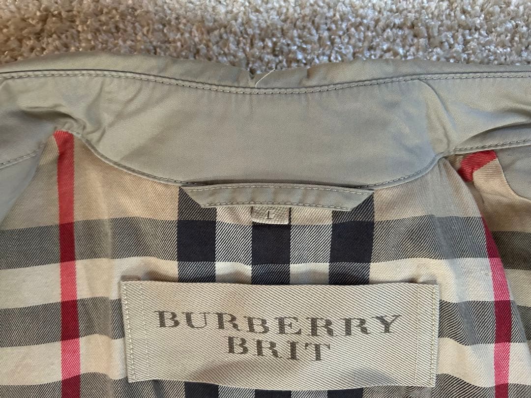 【美品】Burberry Brit ベージュ トレンチコート メンズ サイズ:L