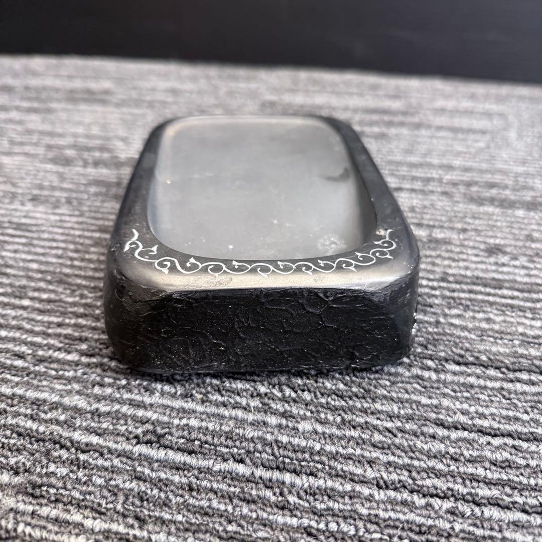 伝統工芸士 山崎勝作 天然石 雄勝硯 署名入 重厚1.6kg超 17×11×4