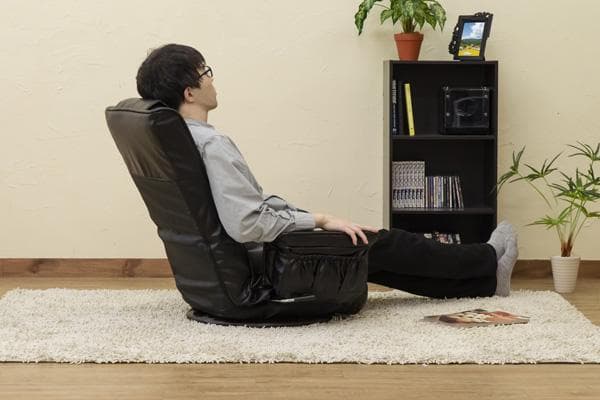 《新品・送料無料》《完成品》レバー式14段回転座椅子　BK/BR/IV