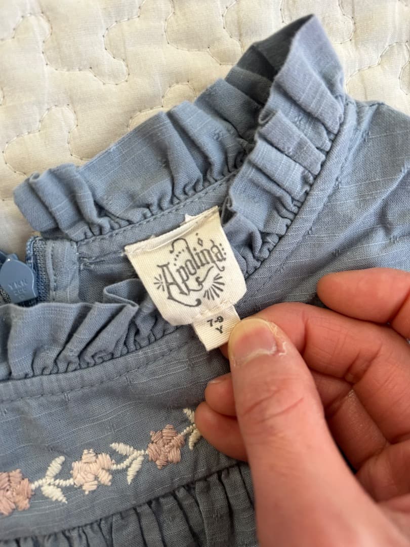 Apolina 刺繍入りブルーのチュニック