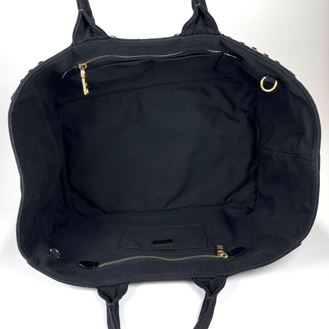 極美品✨ PRADA カナパ 2way ショルダー付 スタッズ ビジュー