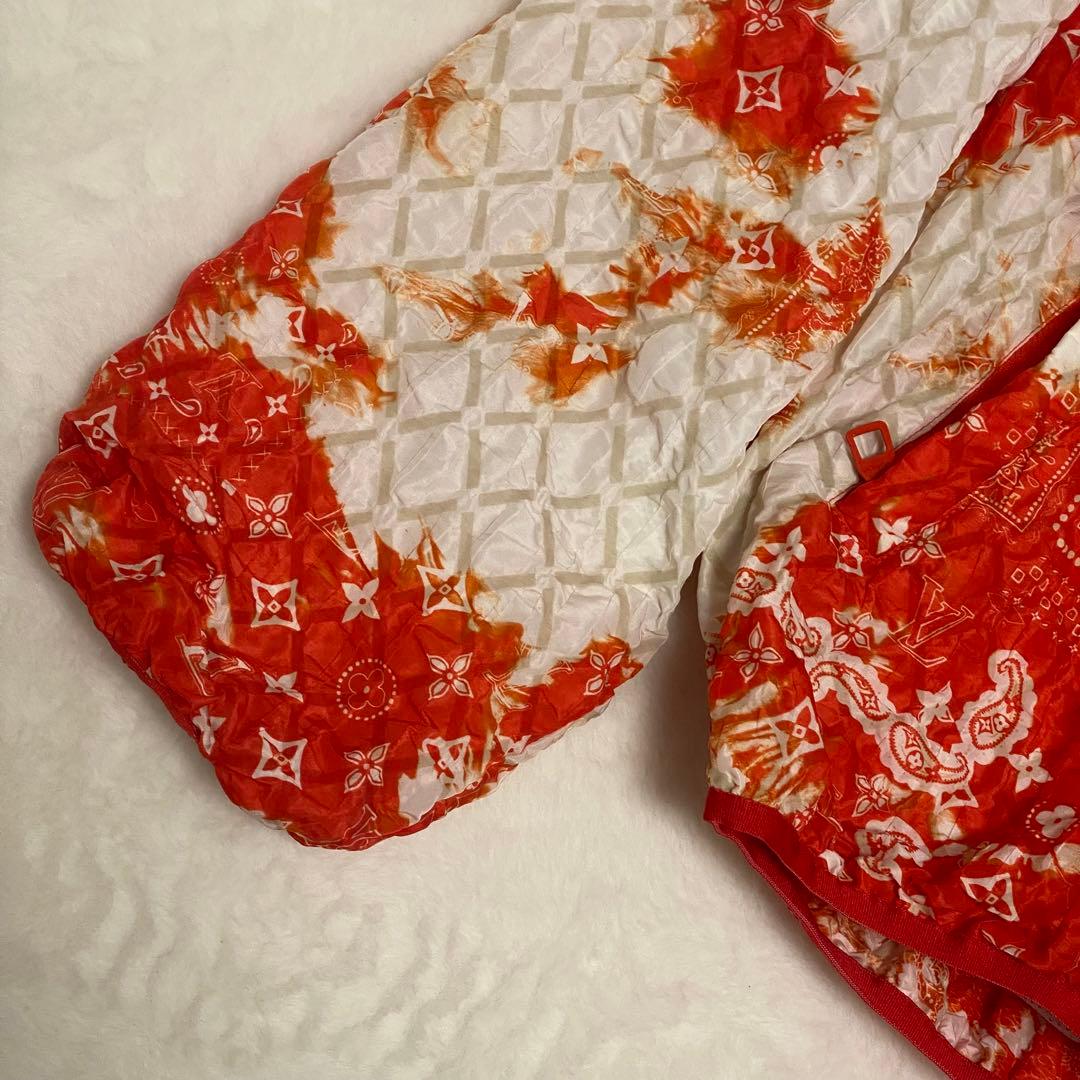 ルイヴィトン 22AW モノグラム バンダナ ブリーチ加工 タイダイ オレンジ