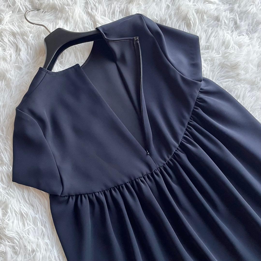 【未使用級】 ヨーコチャン バックギャザーブラウス 近年モデル ネイビー 36