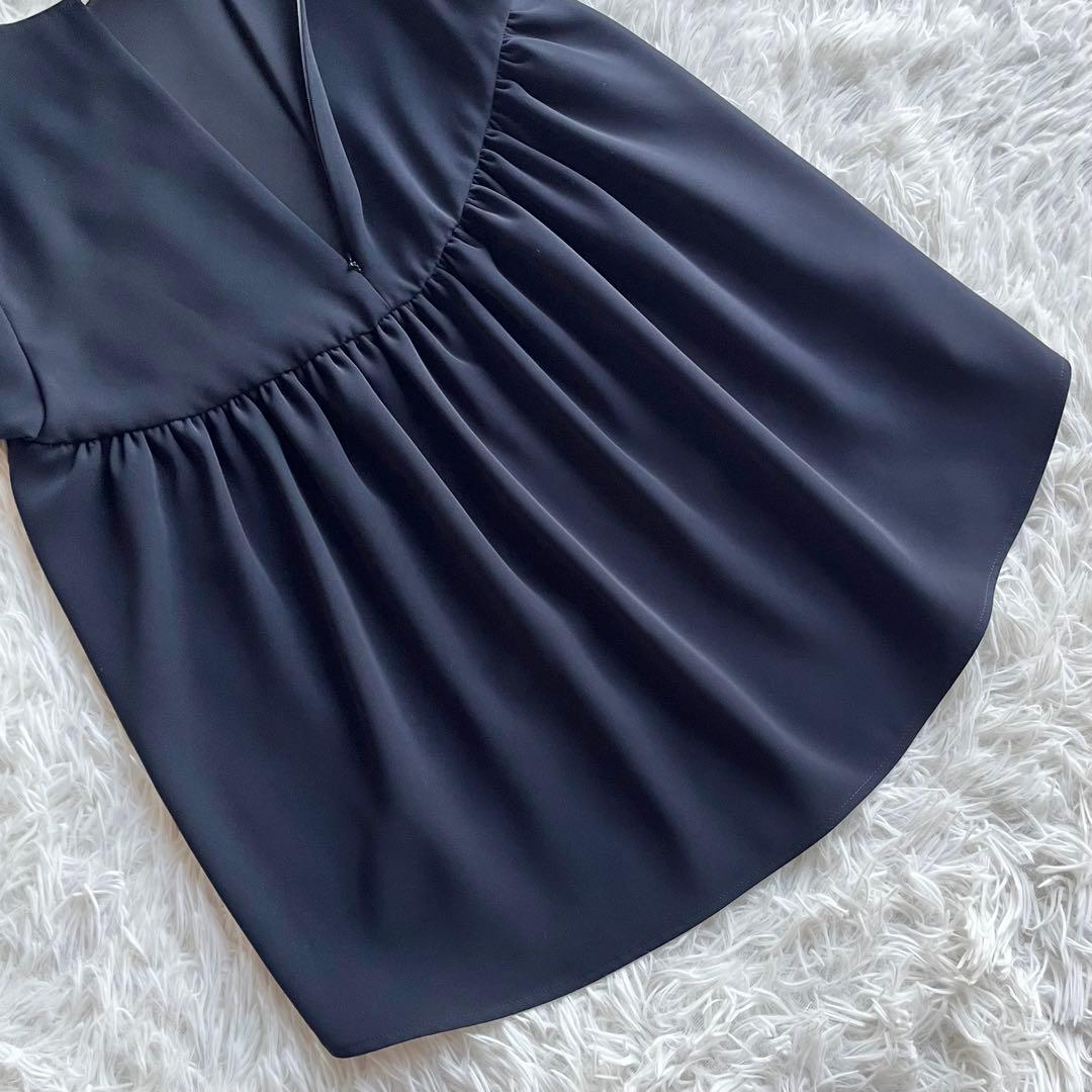 【未使用級】 ヨーコチャン バックギャザーブラウス 近年モデル ネイビー 36