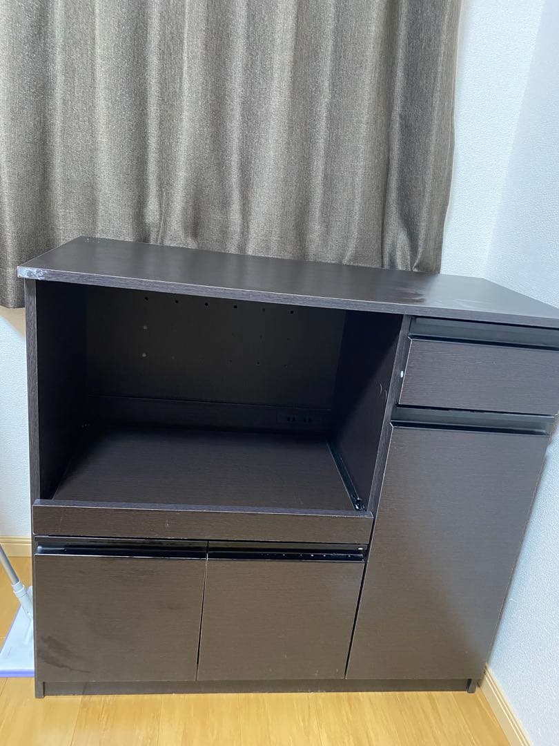 キッチン収納ユニット ダークブラウン