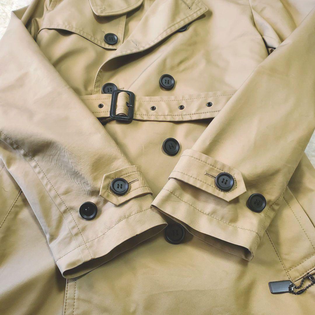 COACH コーチ トレンチコート ロング 比翼仕立て 大きいサイズ メンズ L