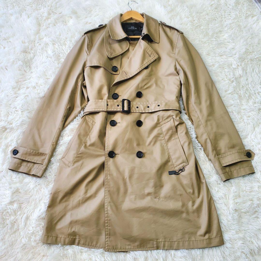 COACH コーチ トレンチコート ロング 比翼仕立て 大きいサイズ メンズ L