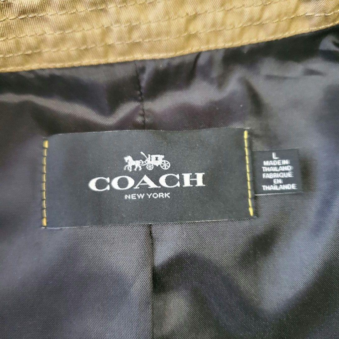 COACH コーチ トレンチコート ロング 比翼仕立て 大きいサイズ メンズ L